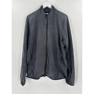 Hill City Tech Track Jacket Mens XL Blue Gray Full Zip Pockets Heathered Lined